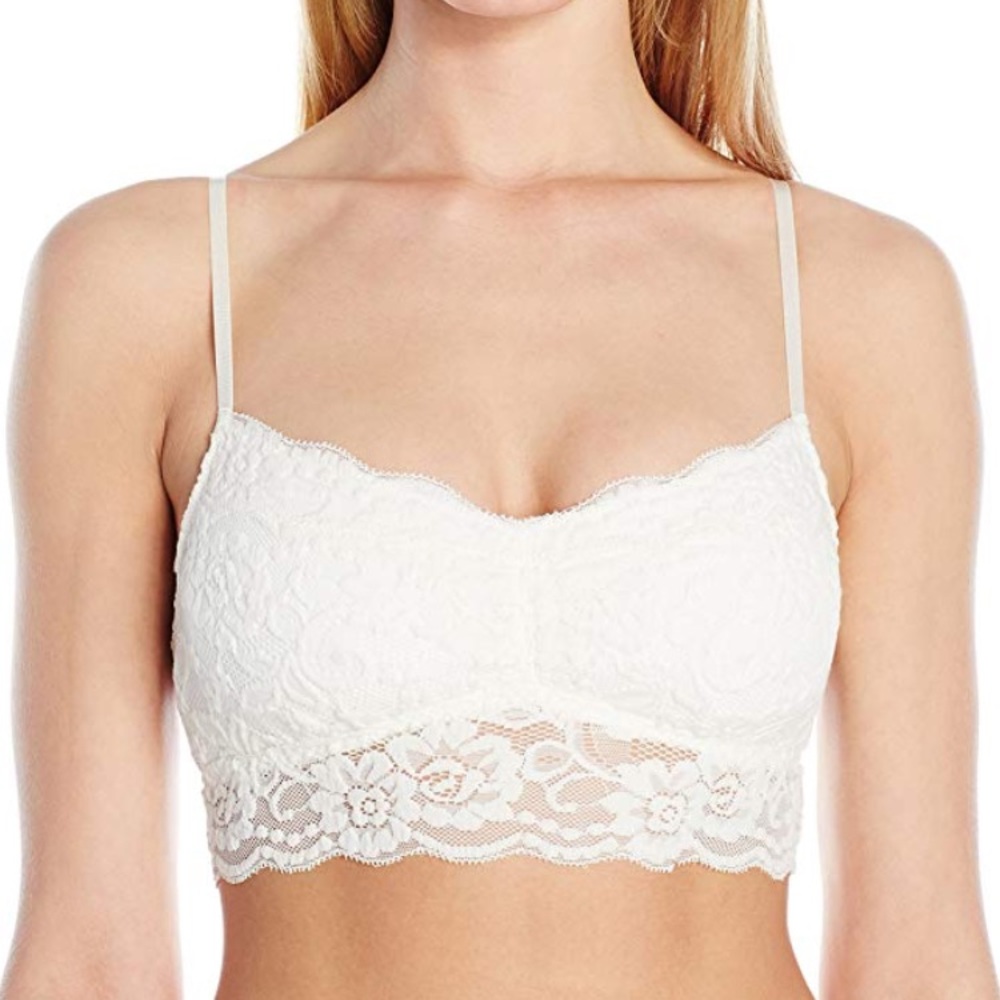 New White Cinched Lace Bralette